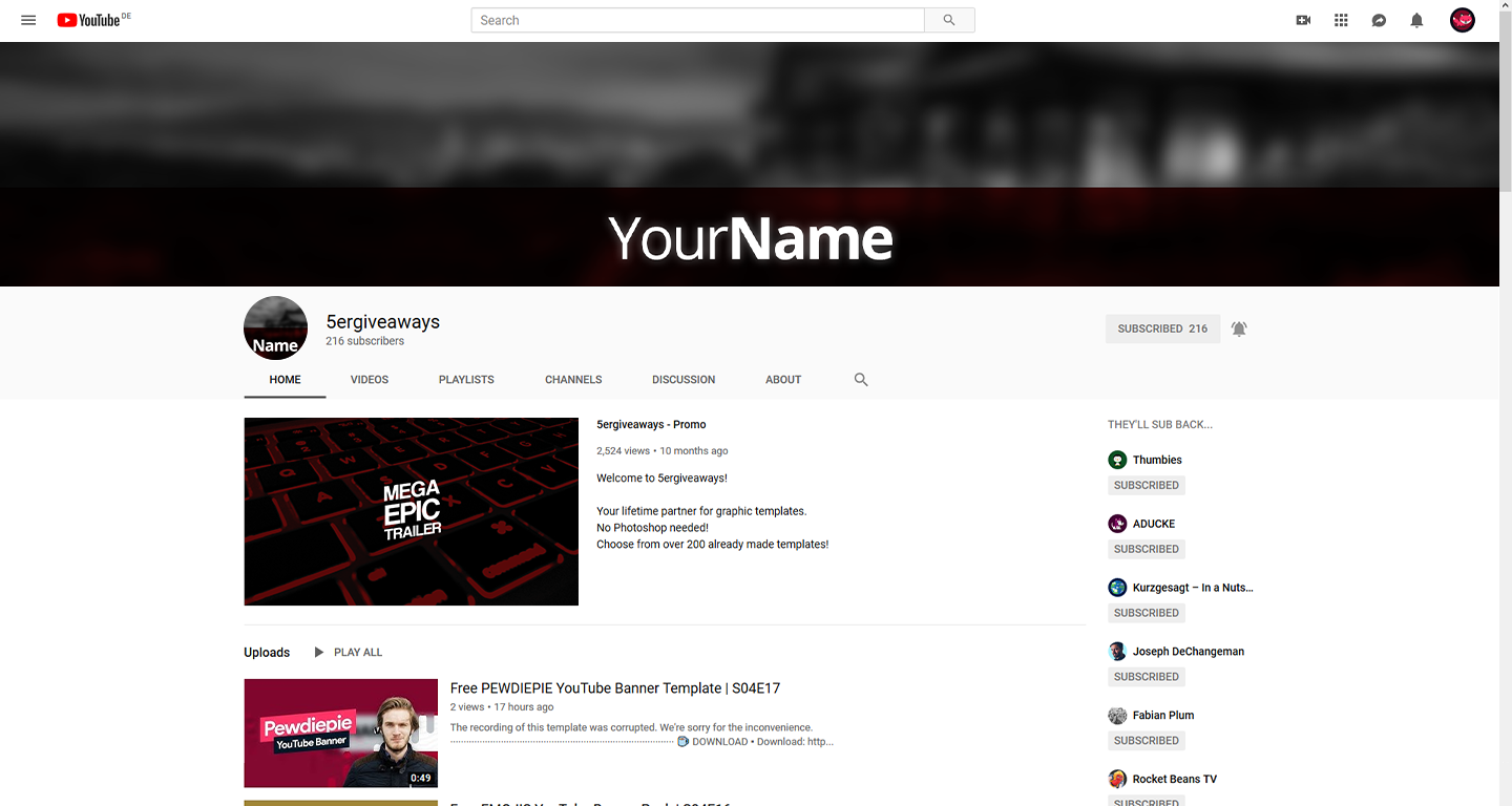 Red Bar Banner Example