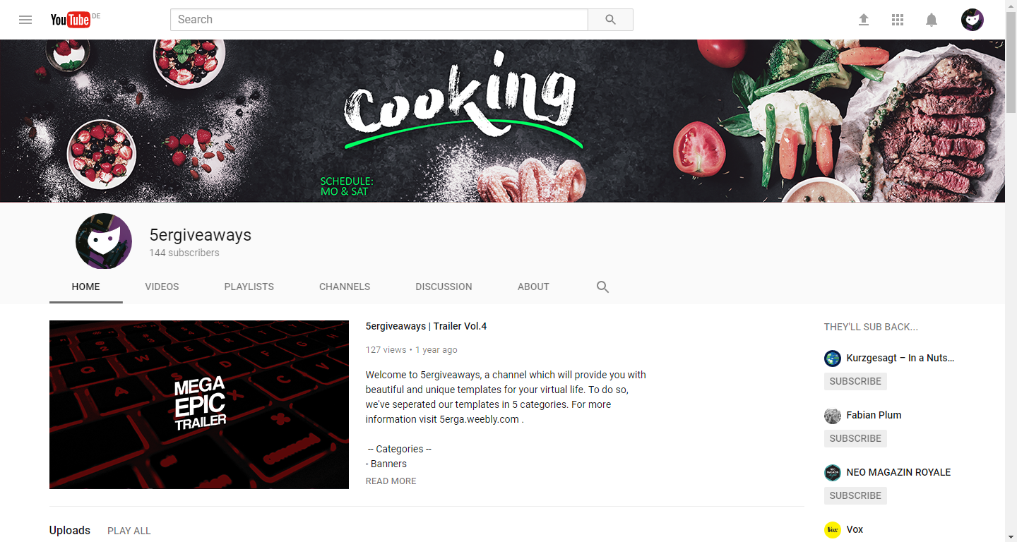 Cooking Banner Example