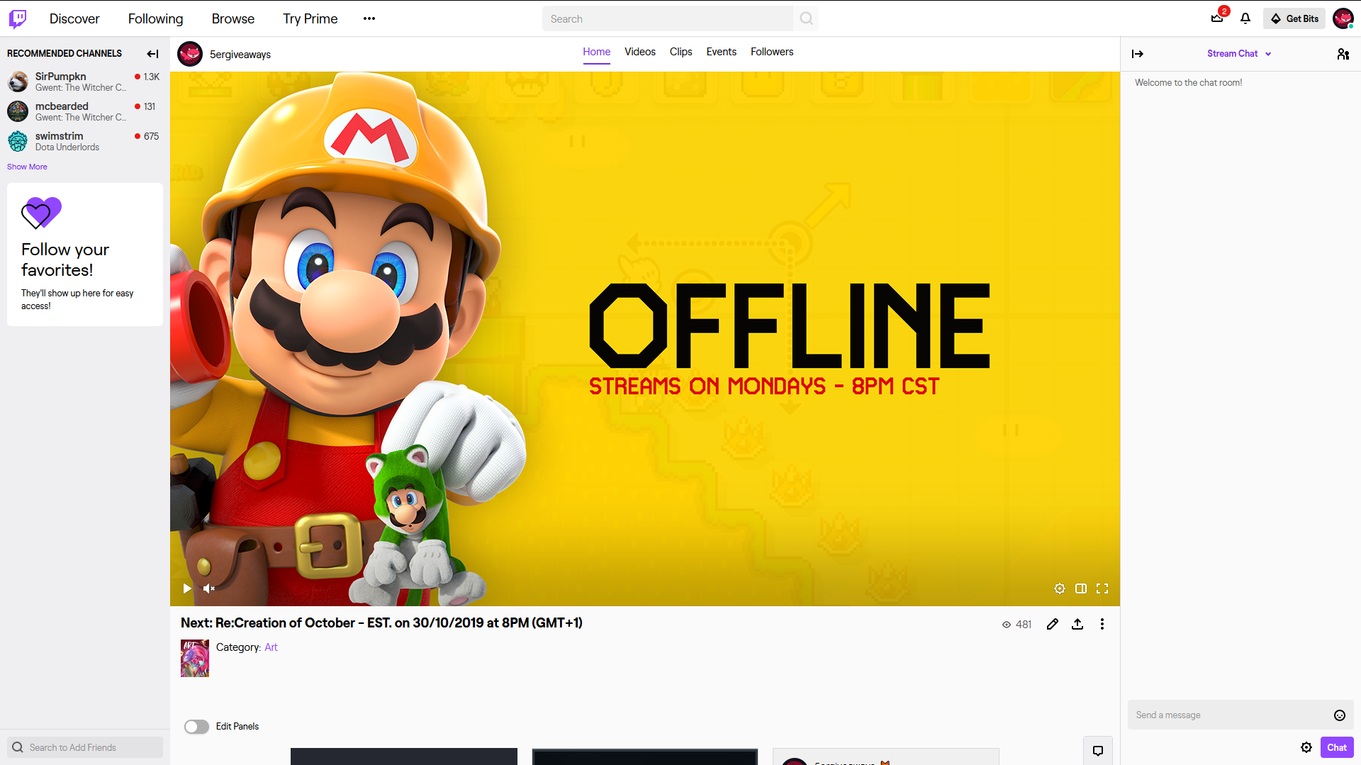 Mario Maker 2 Live Twitch Example