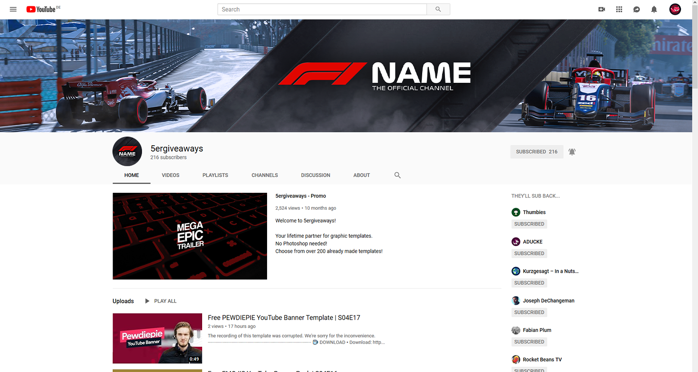 F1 2019 Banner Example