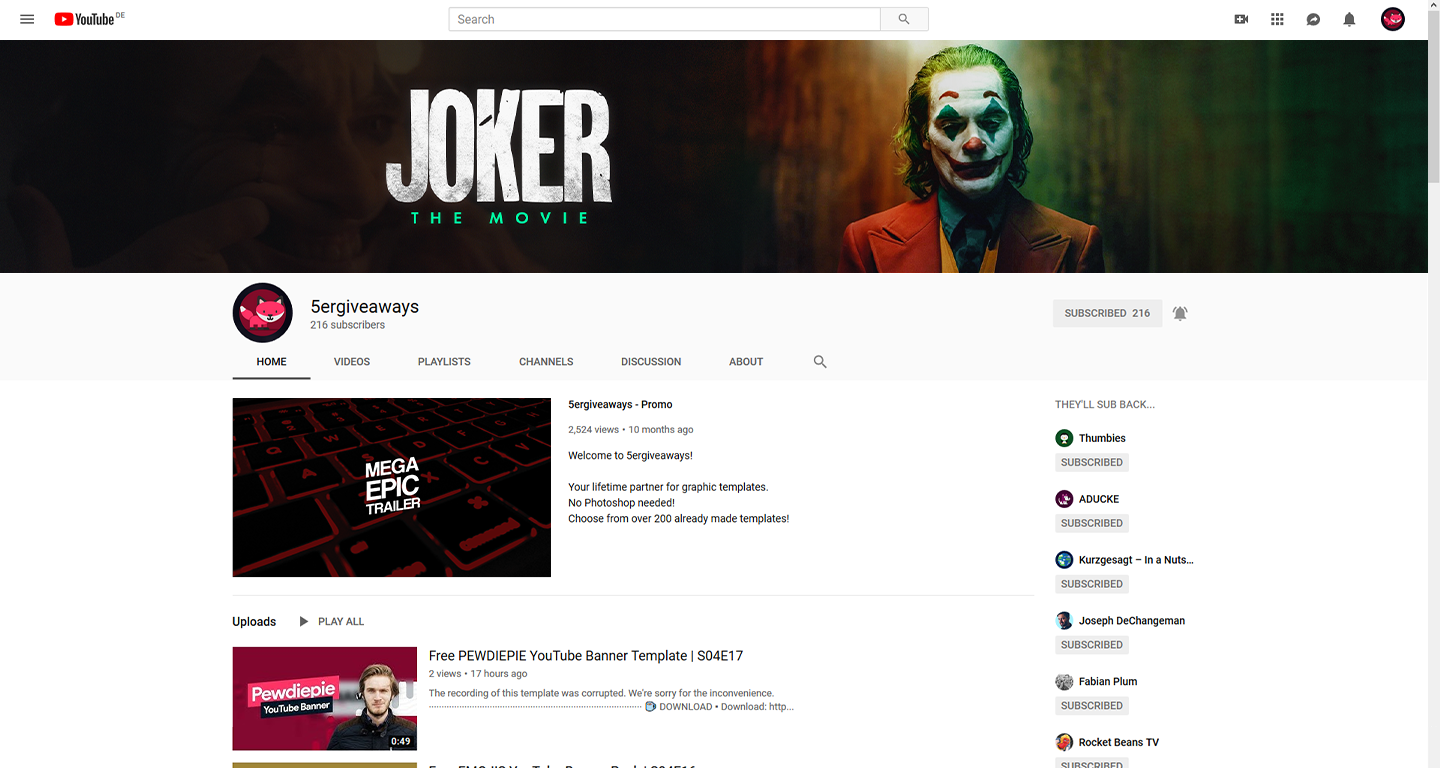 Joker Banner Example