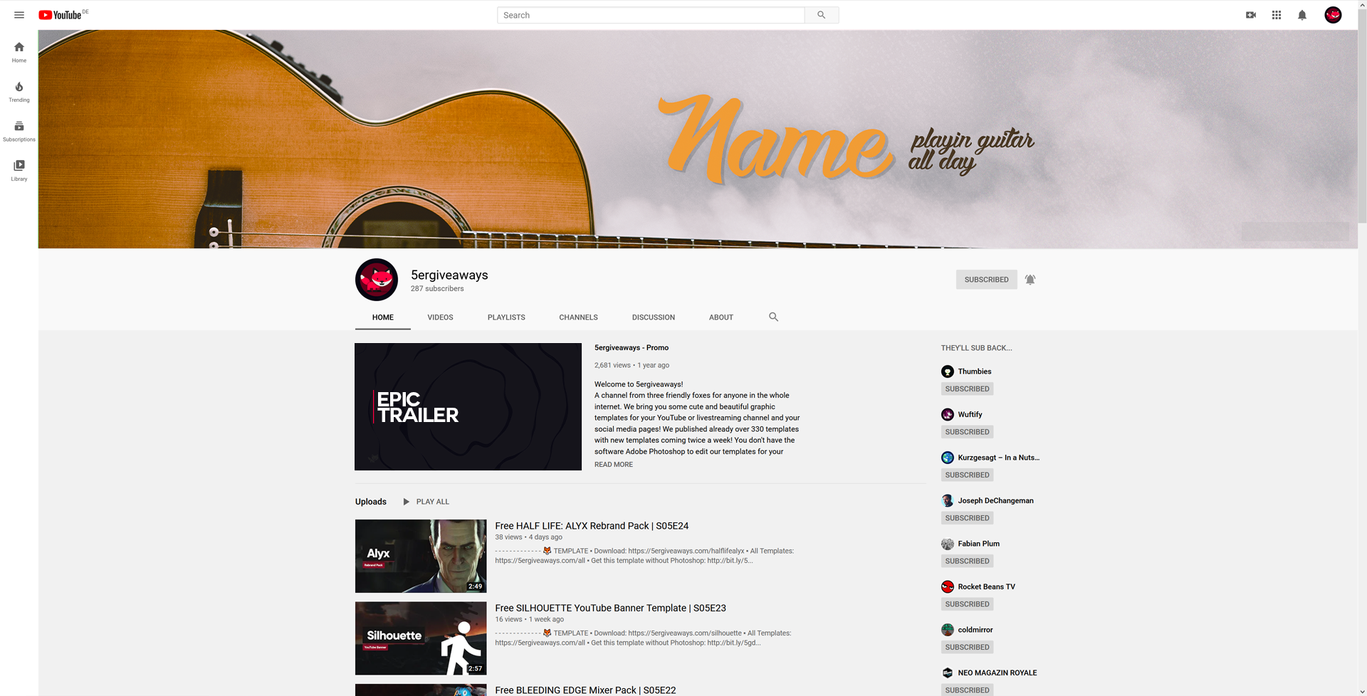 Guitar Banner Example