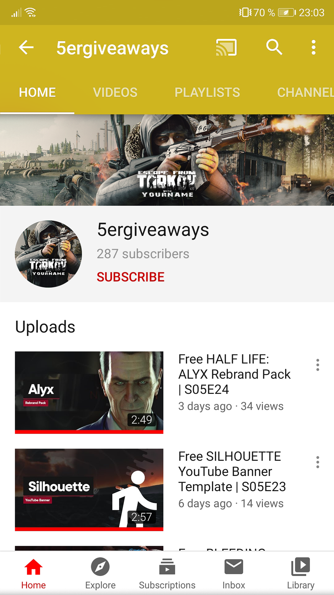 EFT YouTube Example Mobile