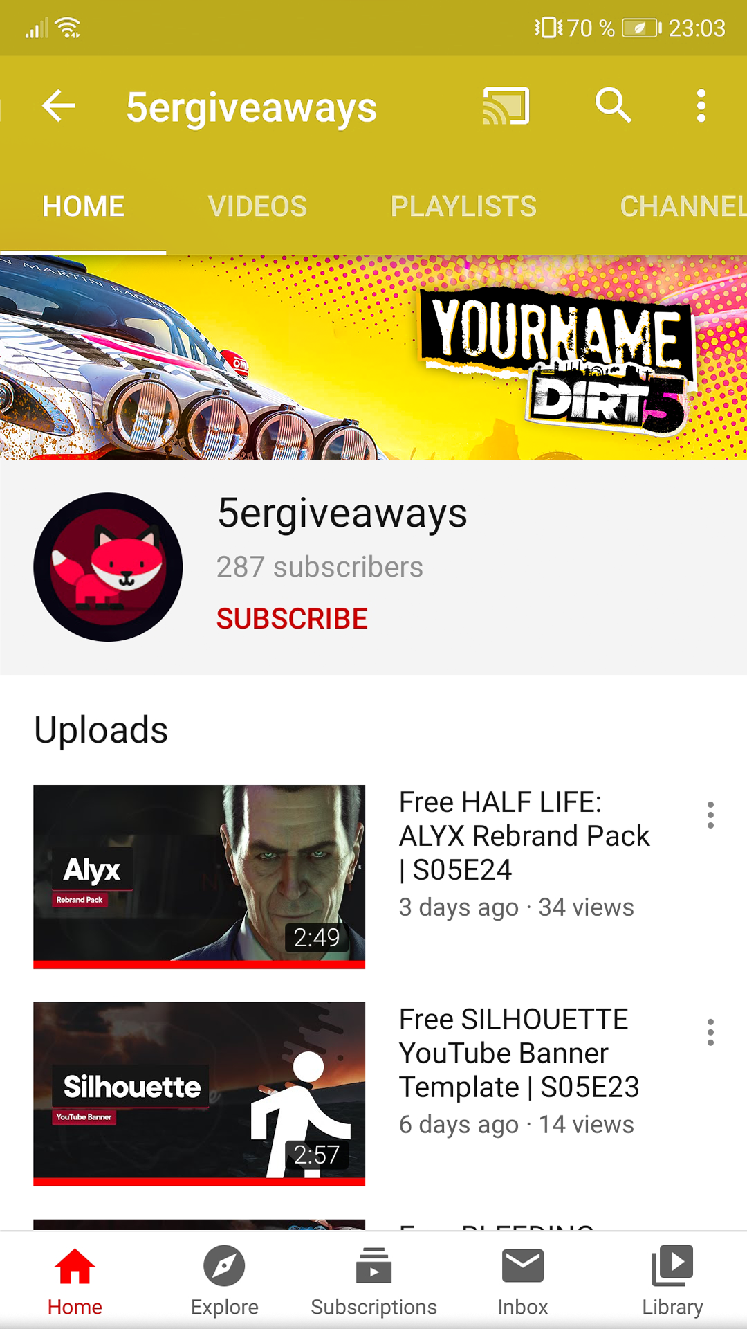 Dirt 5 Banner Example Mobile