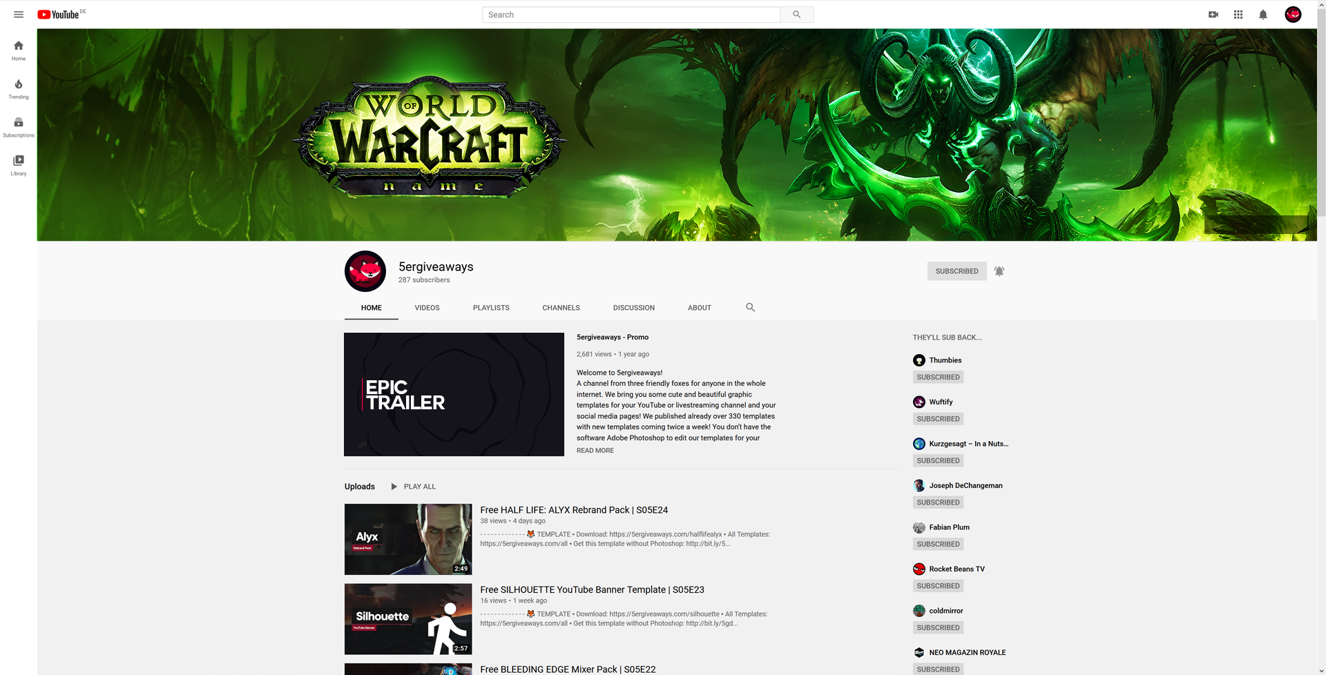 WOW Banner Example