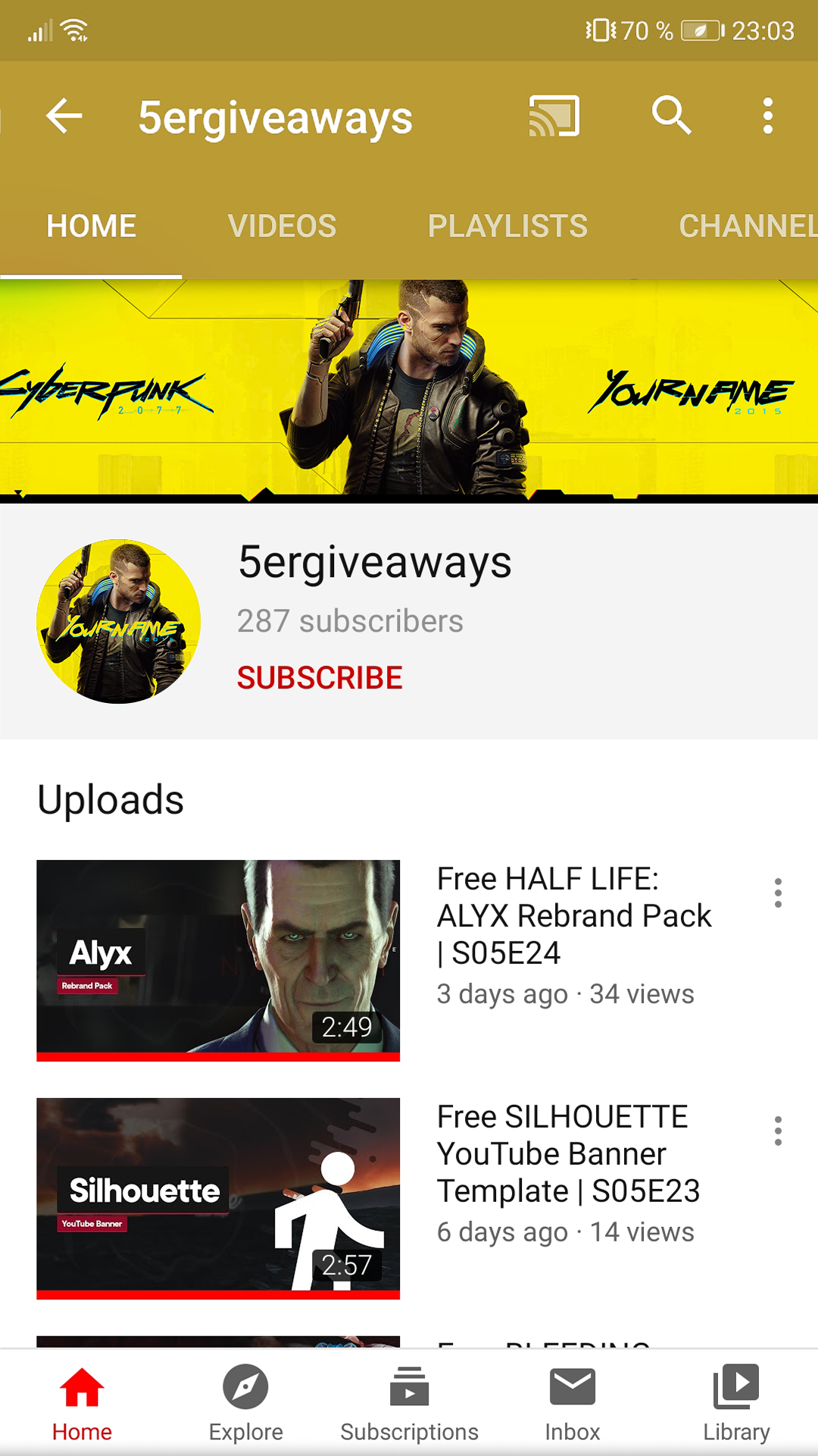 Cyberpunk 2077 Banner Example Mobile