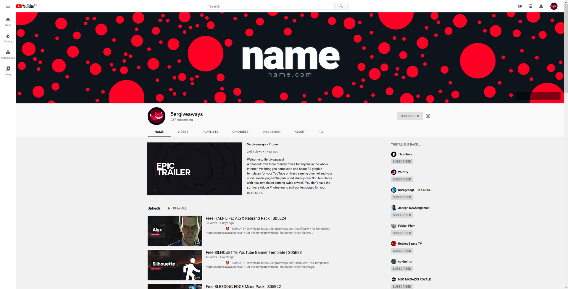 Red Dot Banner Example