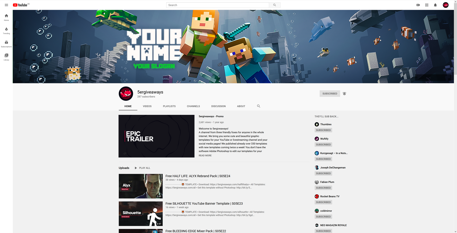 Minecrafter 8th Banner Example