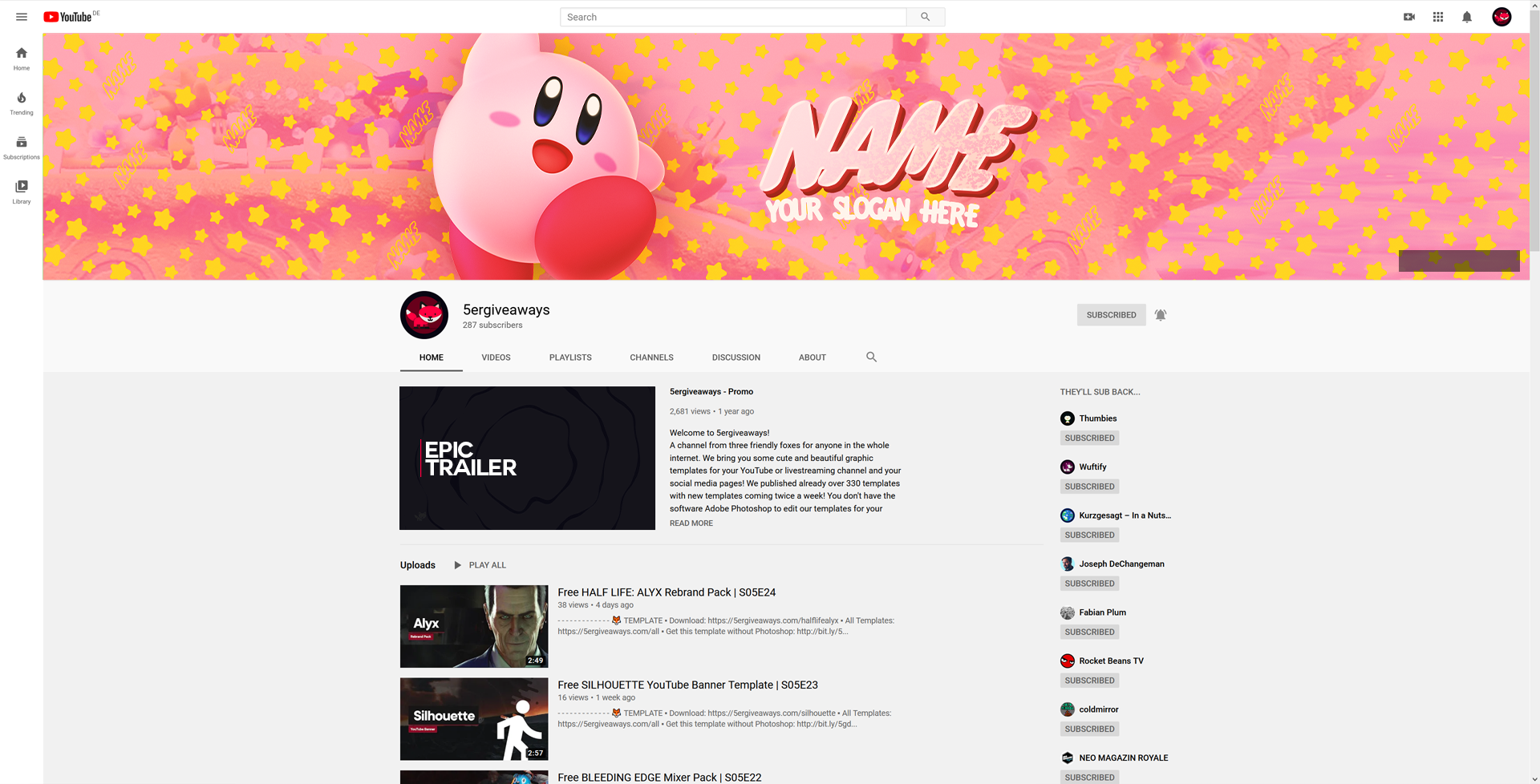 Kirby Banner Example