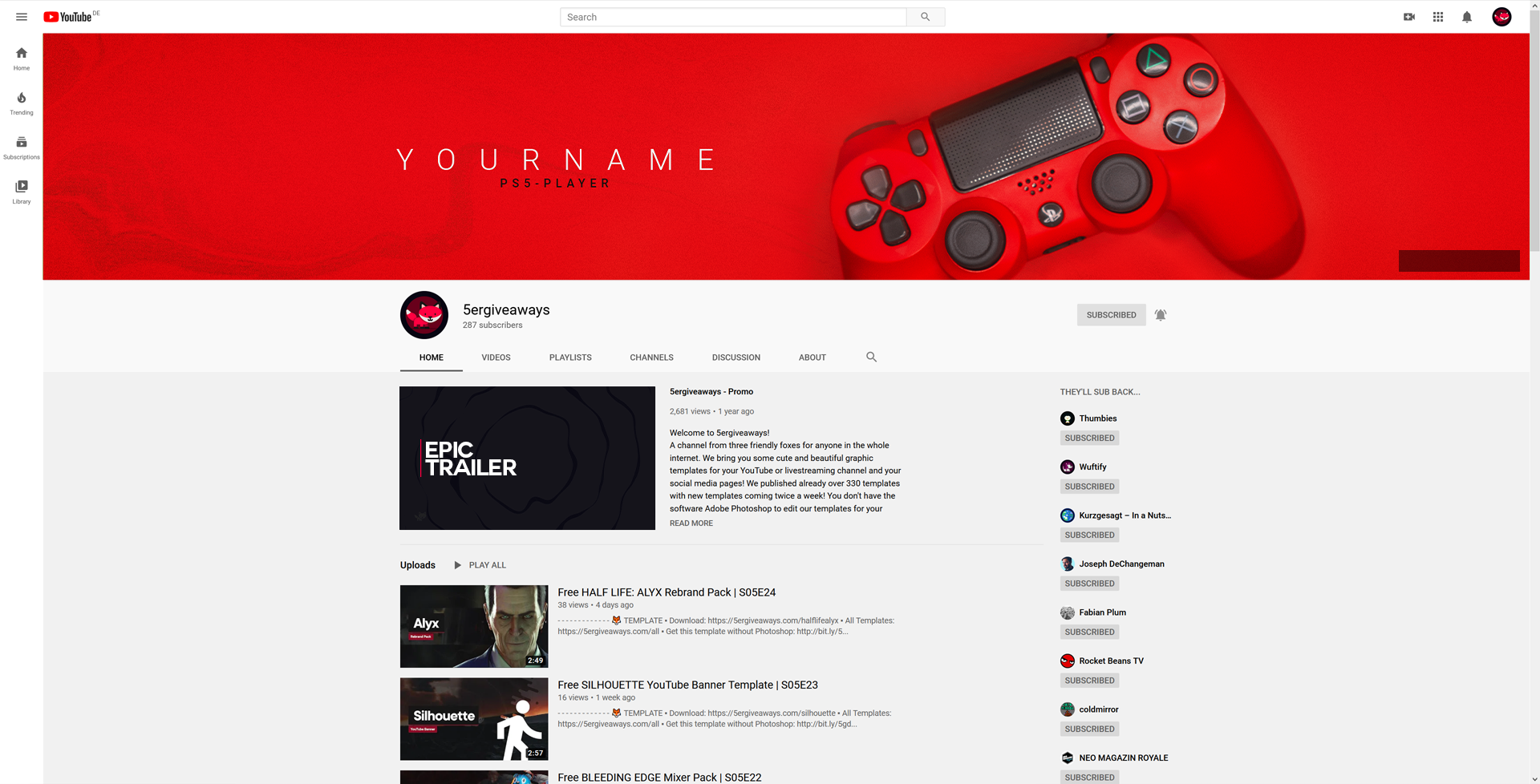 Joypad YouTube Banner Example