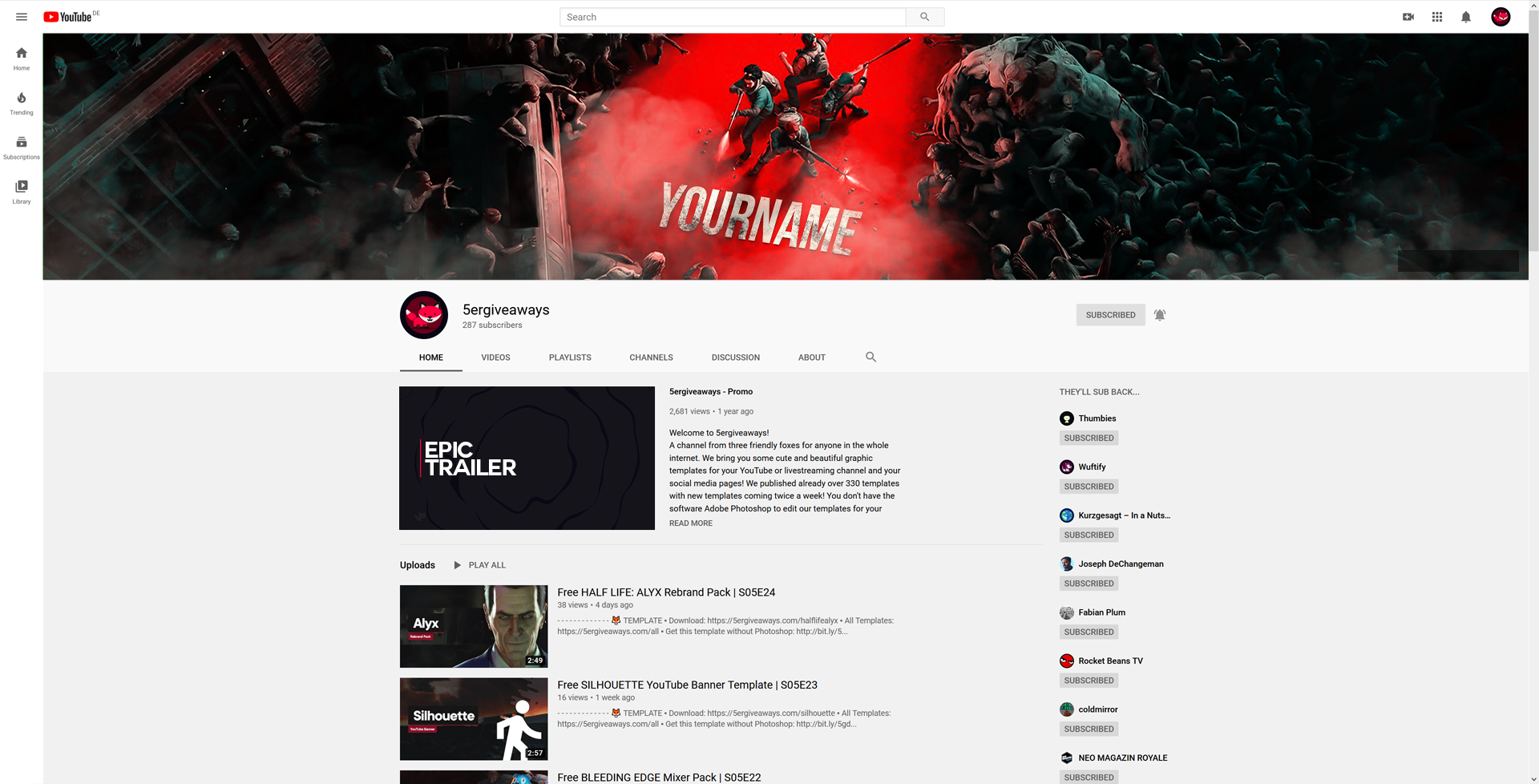 Back 4 Blood YouTube Banner Example